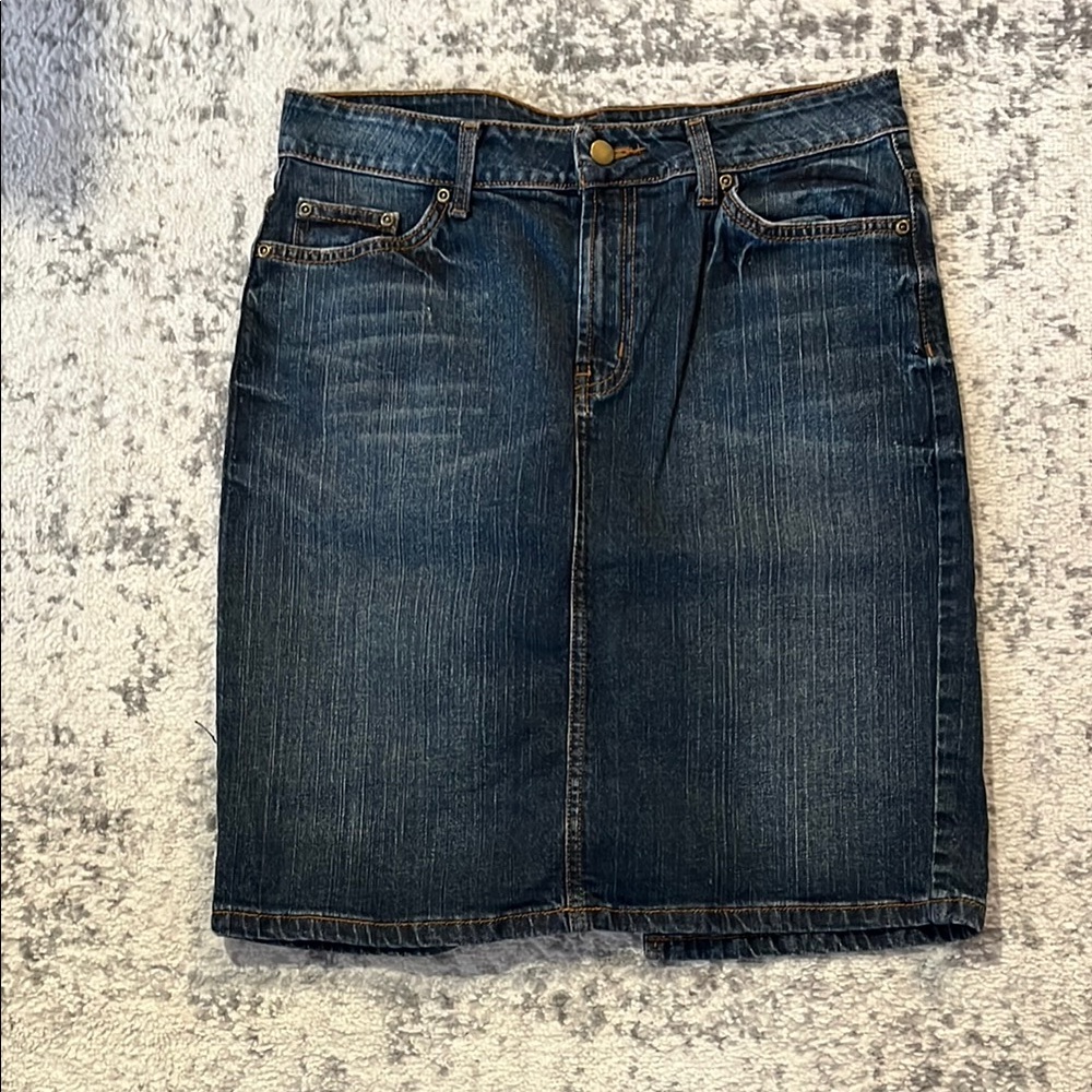 Garnet Hill Denim Blue Skirt
